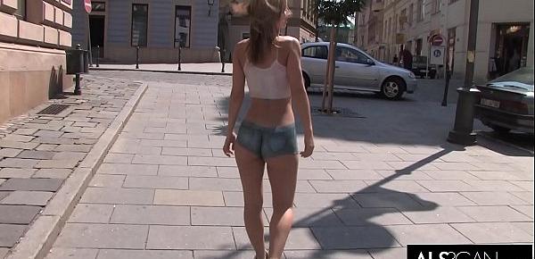  Sexy Babe Sports Painted On Outfit in Public